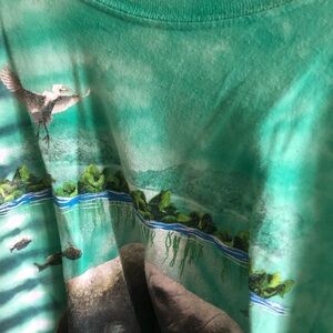 Green Tie-Dye Nature Graphic Tee